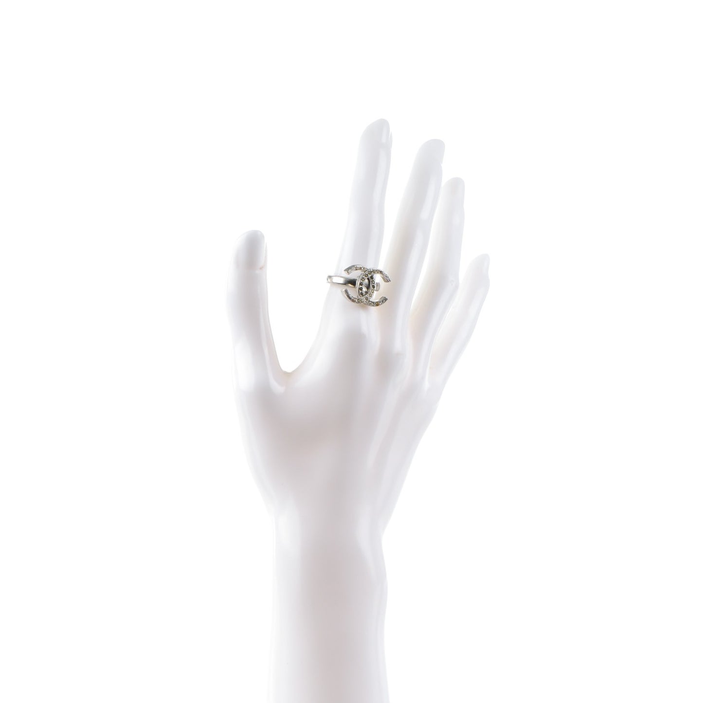 Crystal CC Ring 52 6 Silver