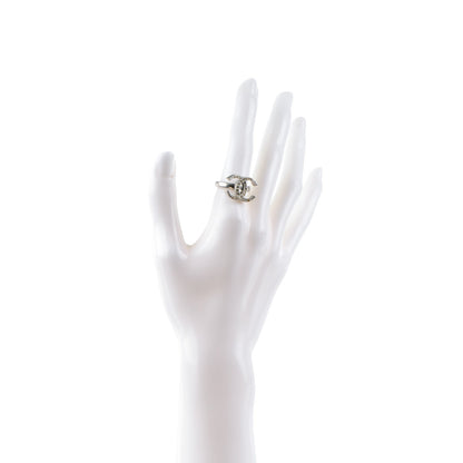 Chanel Crystal CC Ring 52 6 Silver 2 of 5