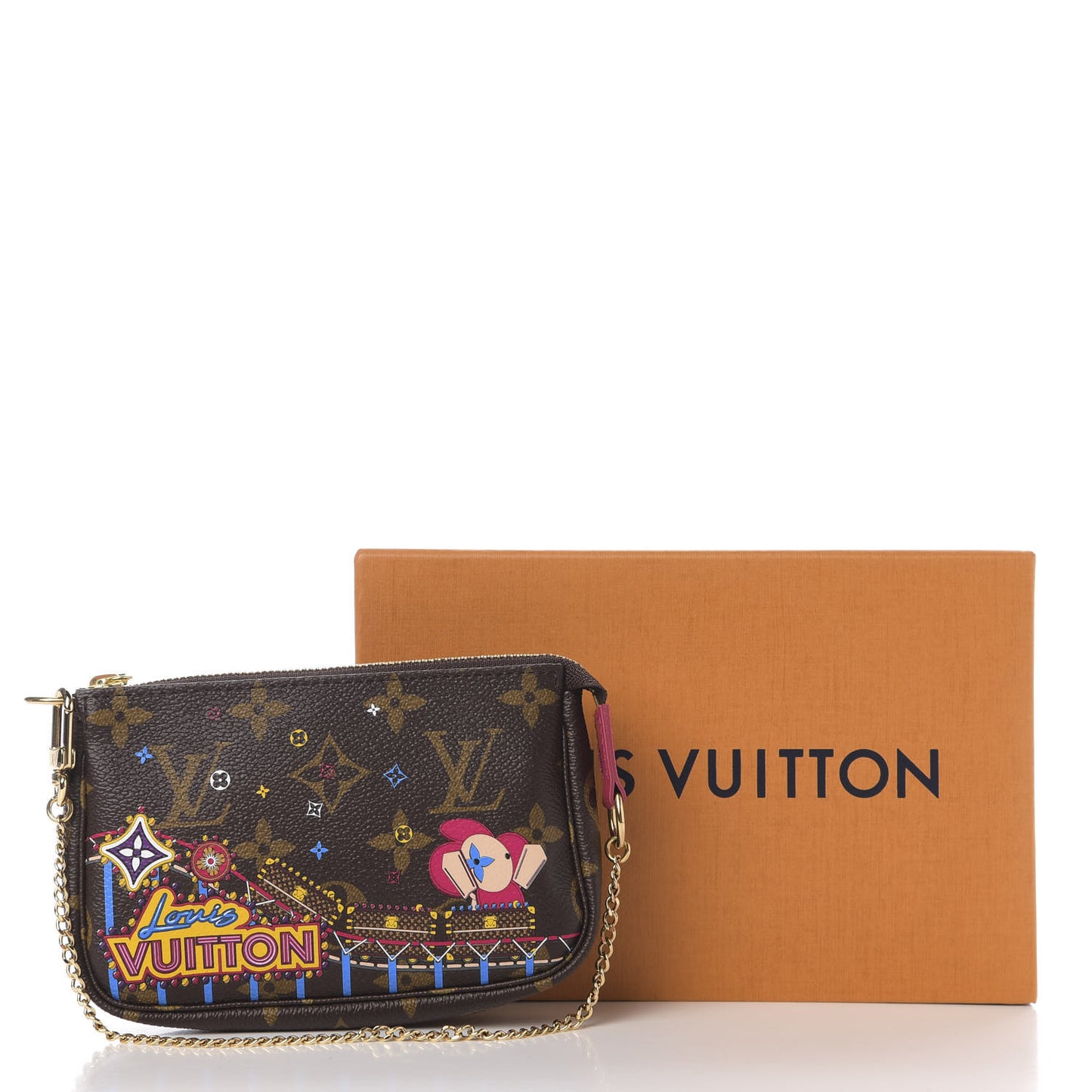 Monogram 2020 Christmas Animation Roller Coaster Mini Pochette Accessories Pivoine