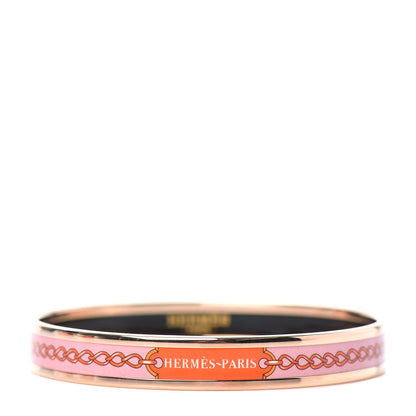 Hermes Enamel Printed Narrow L'Arriere Main Bracelet 70 Terre Orange 1 of 5