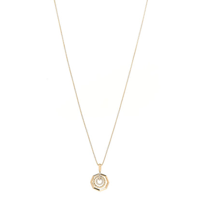David Yurman 18K Yellow Gold Diamond 16mm Stax Pendant Necklace 1 of 7