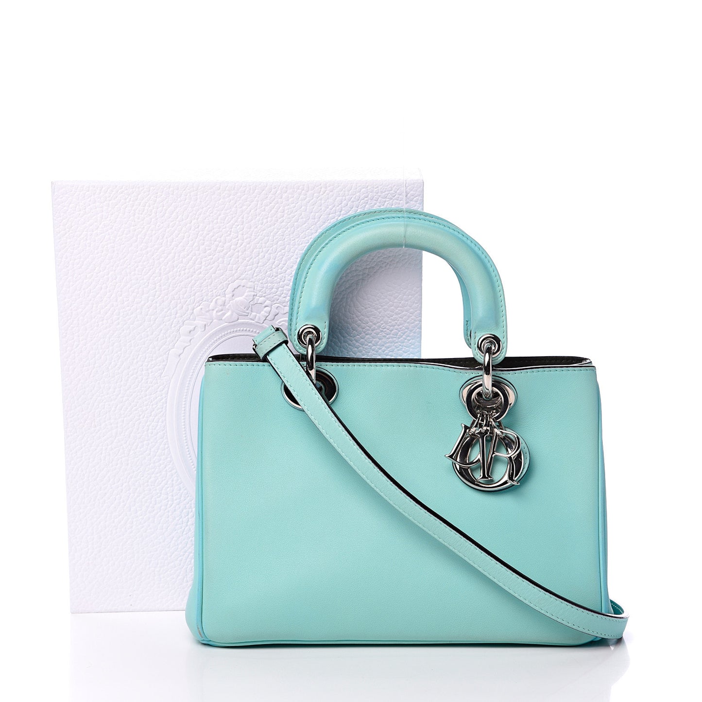 Smooth Calfskin Mini Diorissimo Tote Light Blue