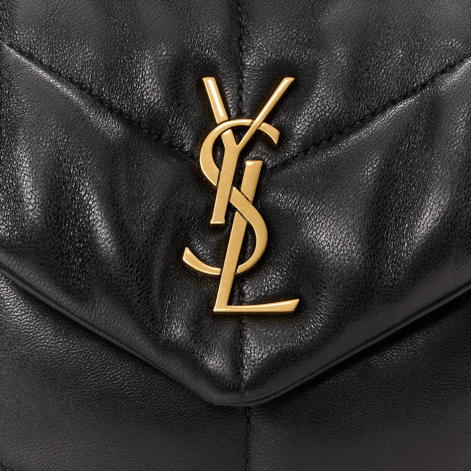 Saint Laurent Lambskin Quilted Toy Loulou Puffer Monogram Chain Satchel Black 9 of 12