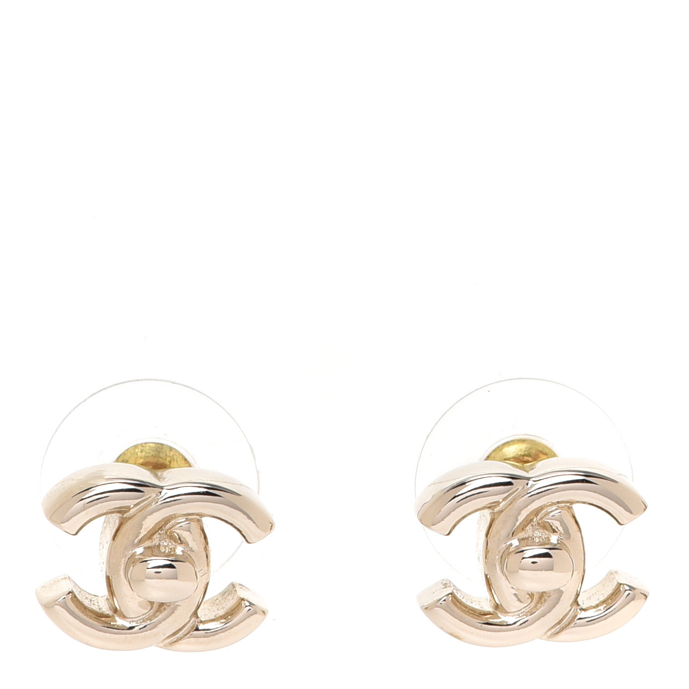Metal CC Turnlock Earrings Gold