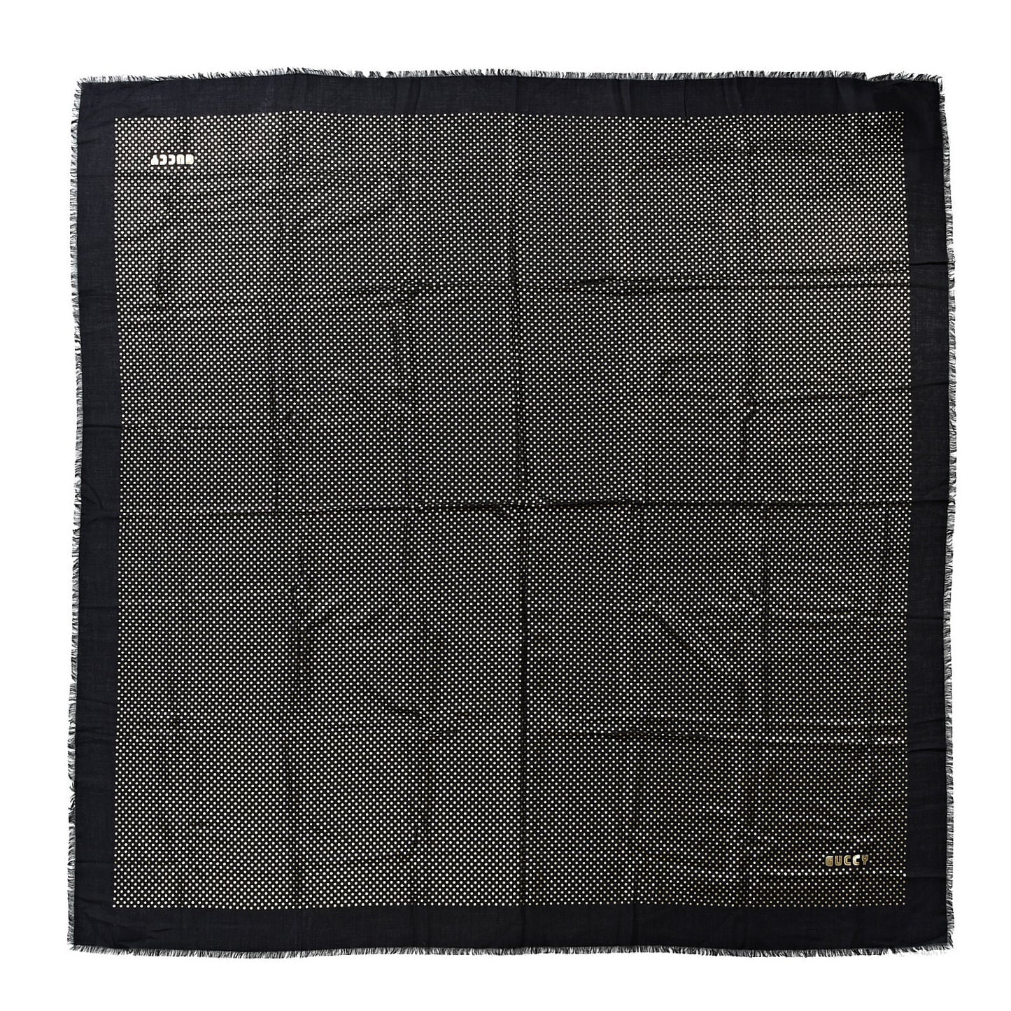 X SEGA Modal Cashmere GUCCY Stars Print Shawl Black Gold