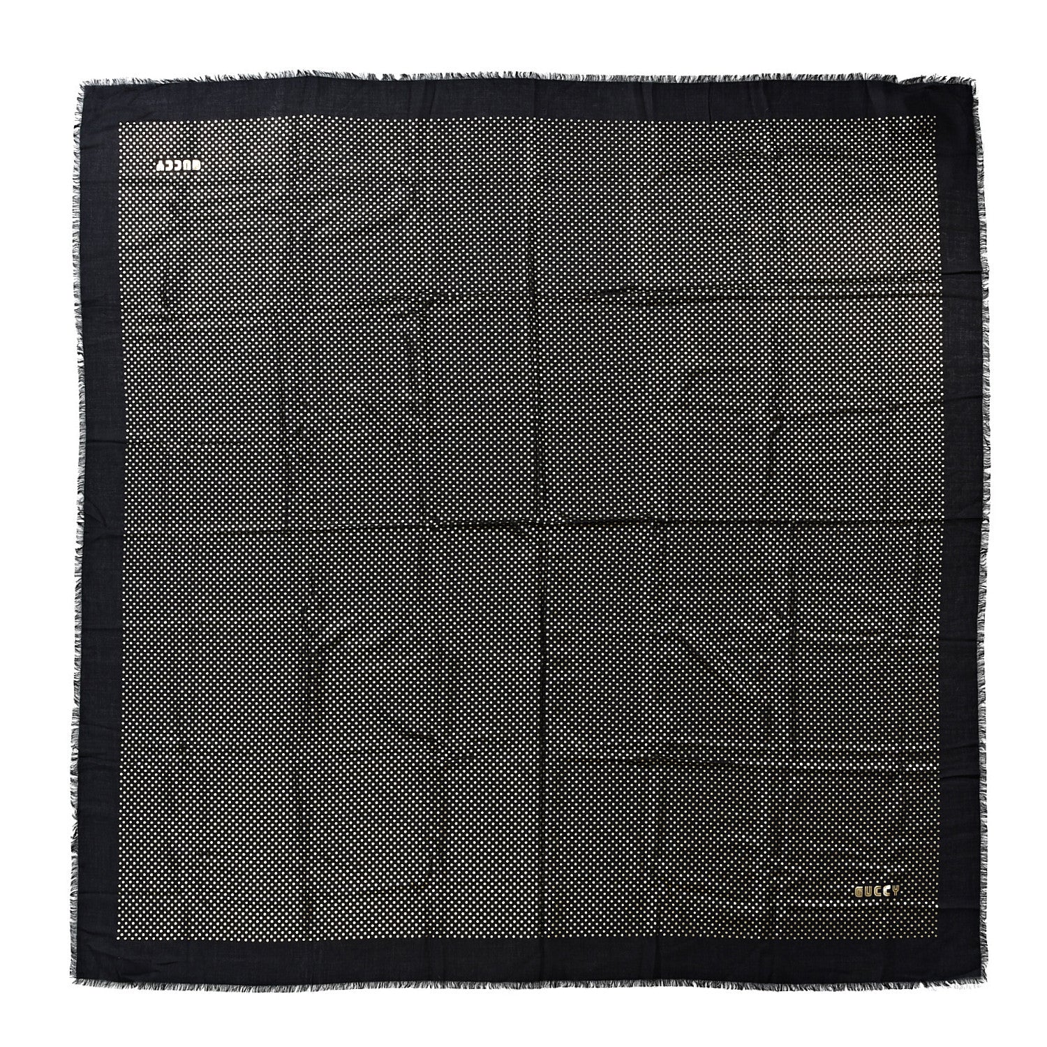 Gucci X SEGA Modal Cashmere GUCCY Stars Print Shawl Black Gold 2 of 5