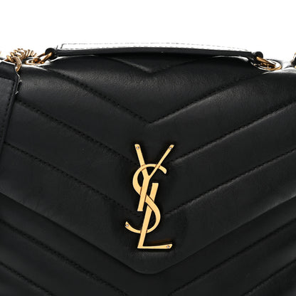 Saint Laurent Calfskin Y Quilted Monogram Small Loulou Chain Satchel Black 8 of 13