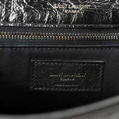 Saint Laurent Crinkled Calfskin Matelasse Monogram Medium Niki Chain Satchel Black 6 of 10