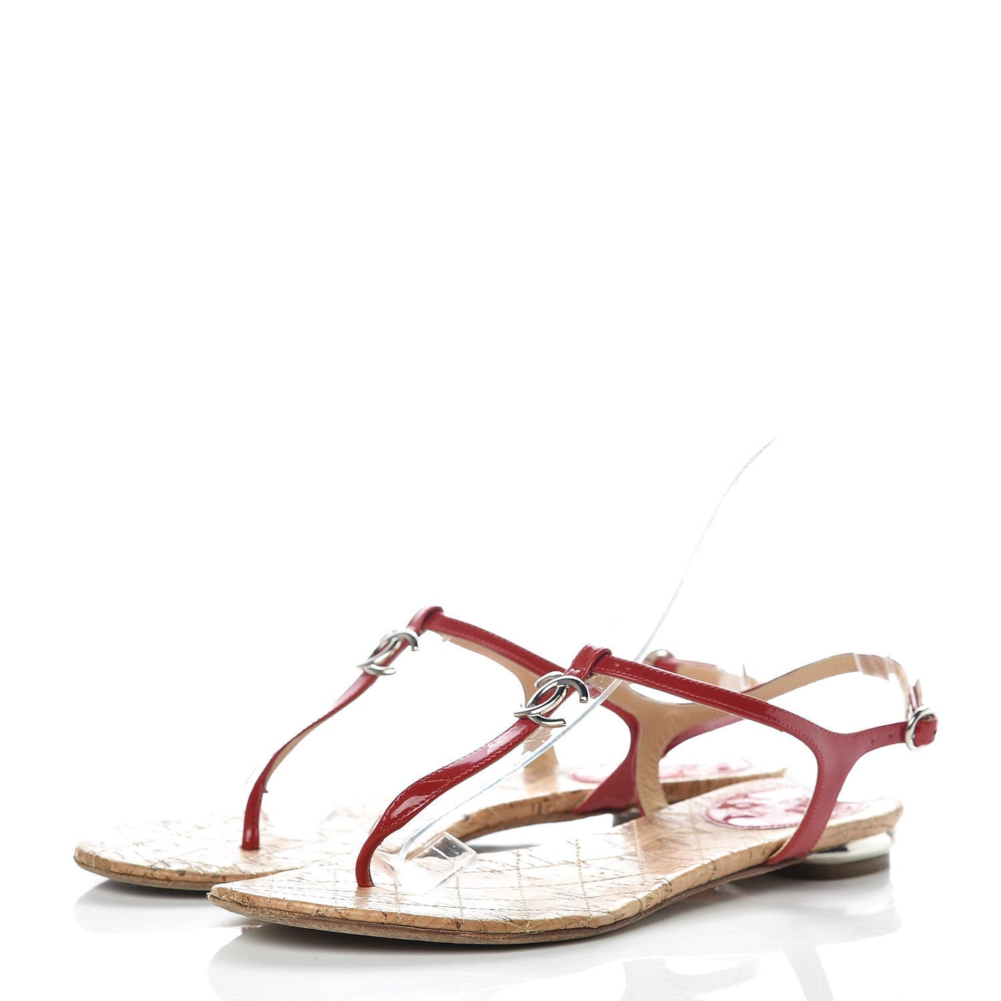 Patent CC Thong Sandals 38 Red