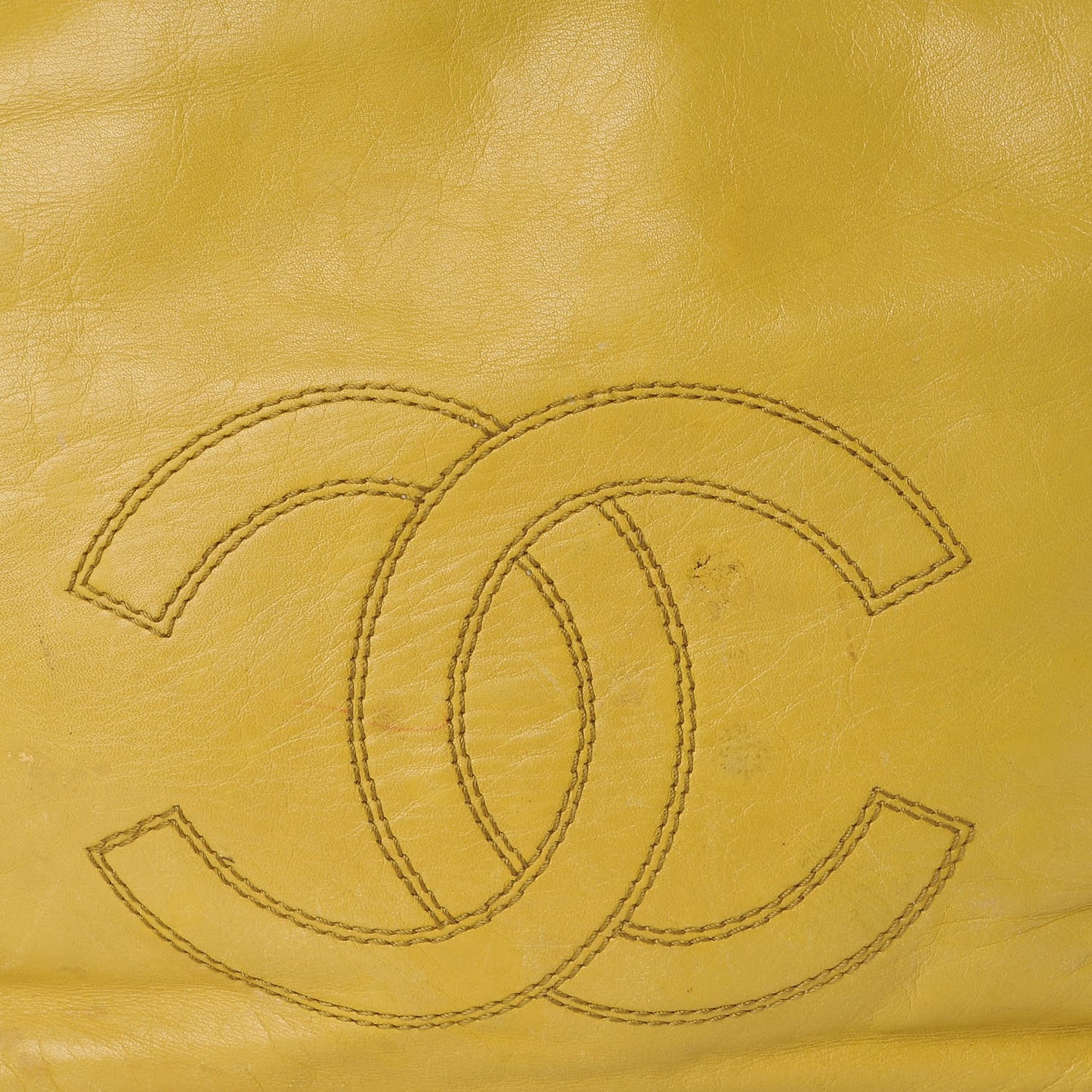 Lambskin Bekko Chain CC Shopping Tote Chartreuse