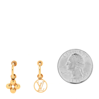 Louis Vuitton Brass Blooming Earrings Gold 2 of 4