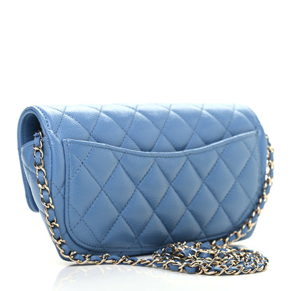 Chanel Caviar Quilted Glasses Case With Chain Blue 2 of 6