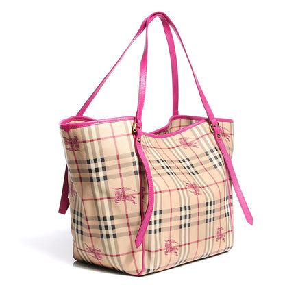 Burberry Haymarket Check Large Canterbury Tote Magenta 3 of 7