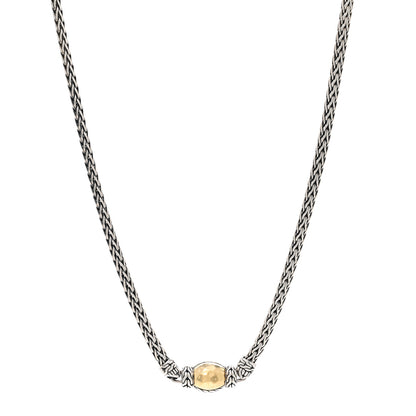 John Hardy Sterling Silver 22K Yellow Gold Hammered Pendant Necklace 1 of 4
