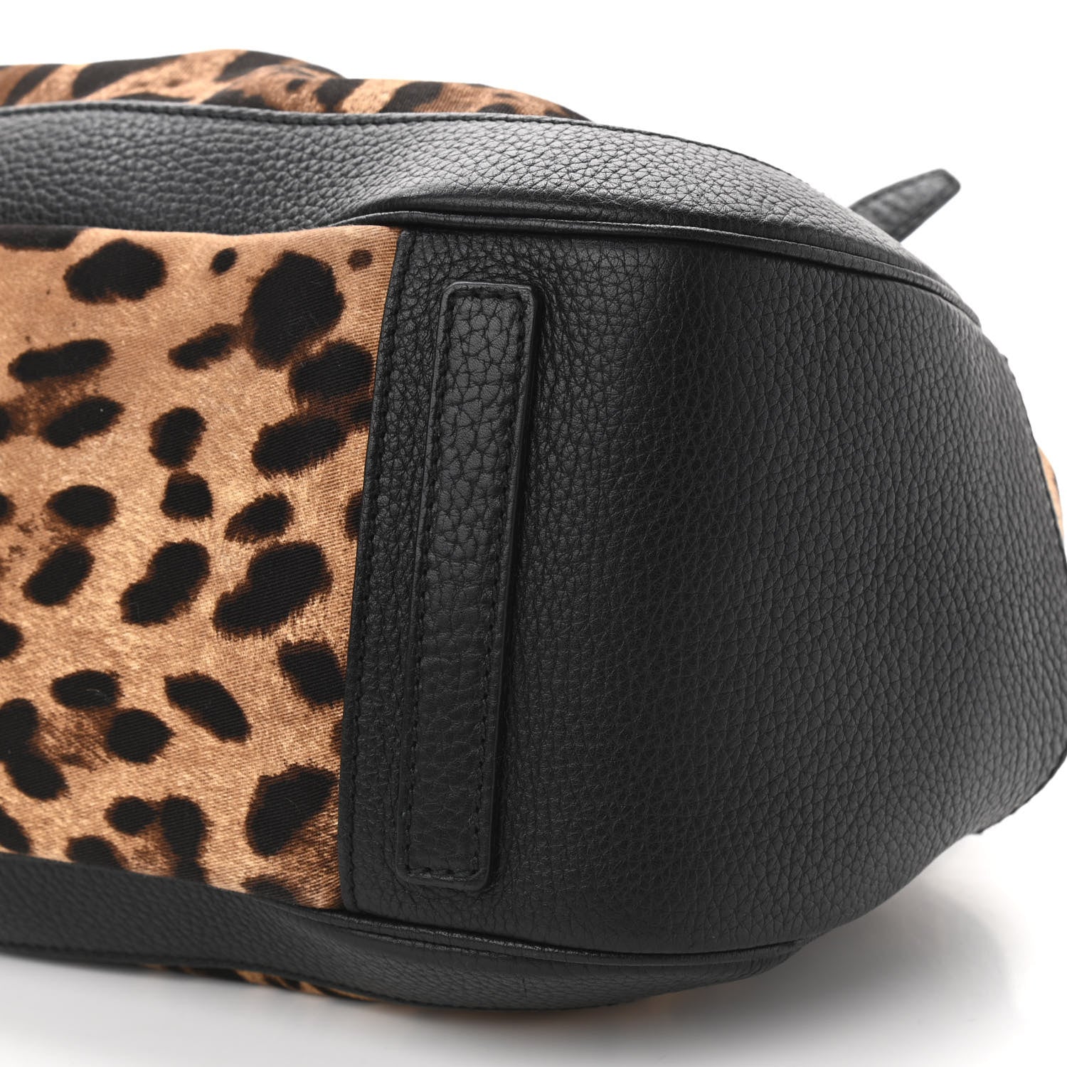 Dolce & Gabbana Calfskin Canvas Leopard Print Animalier Shoulder Bag Black 9 of 13