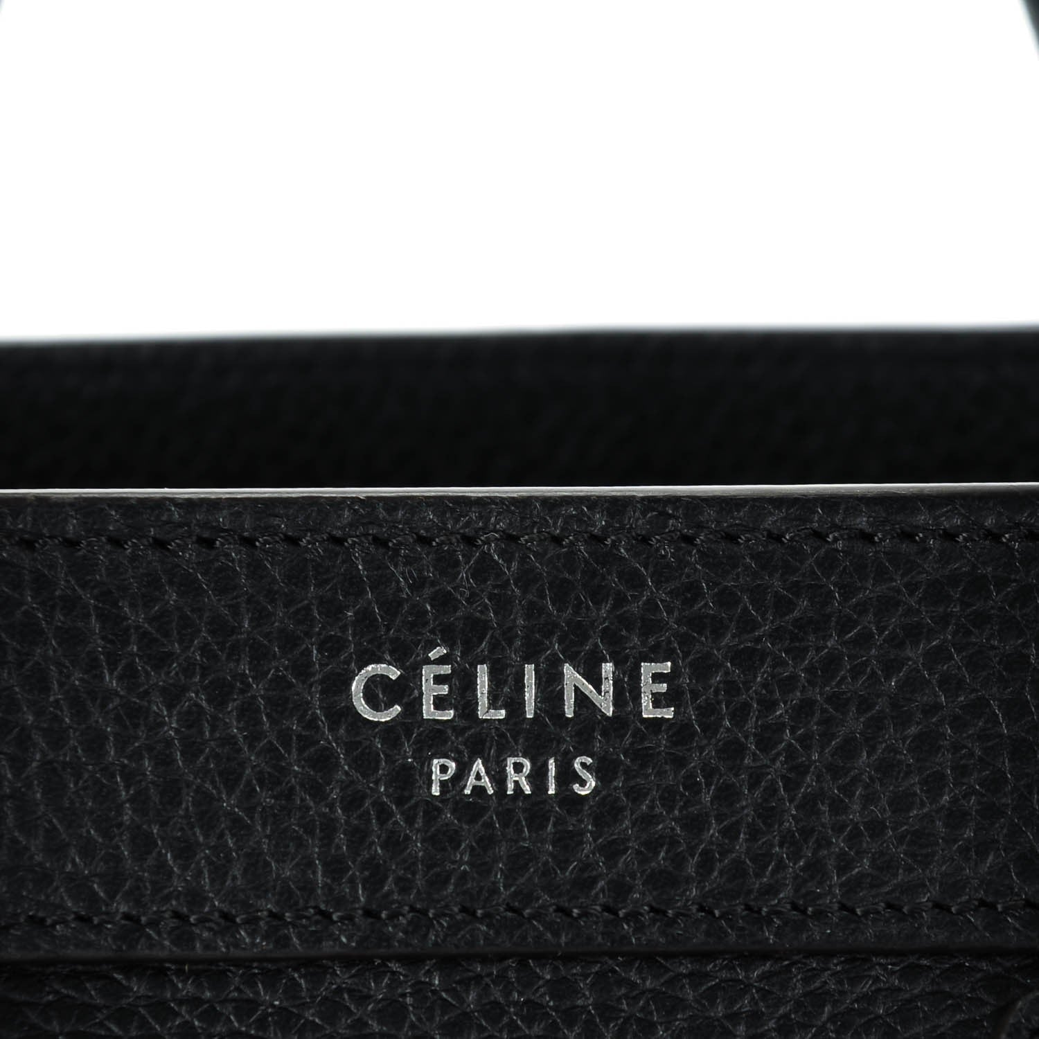 Celine Drummed Calfskin Nano Luggage Black 5 of 8