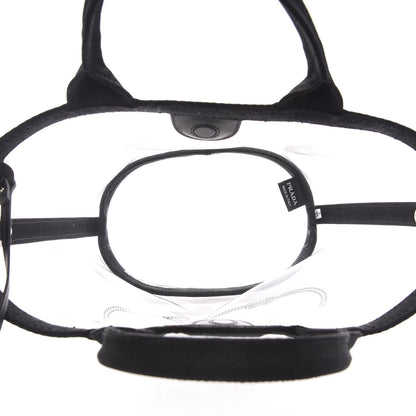 Prada Plexiglass Canapa Small Shopper Tote Black 6 of 9