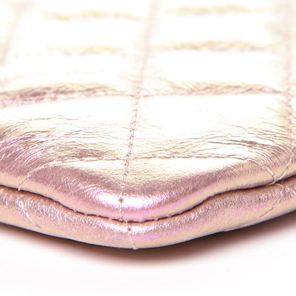 Chanel Iridescent Crumpled Calfskin Medium Cosmetic Case Pink 9 of 11