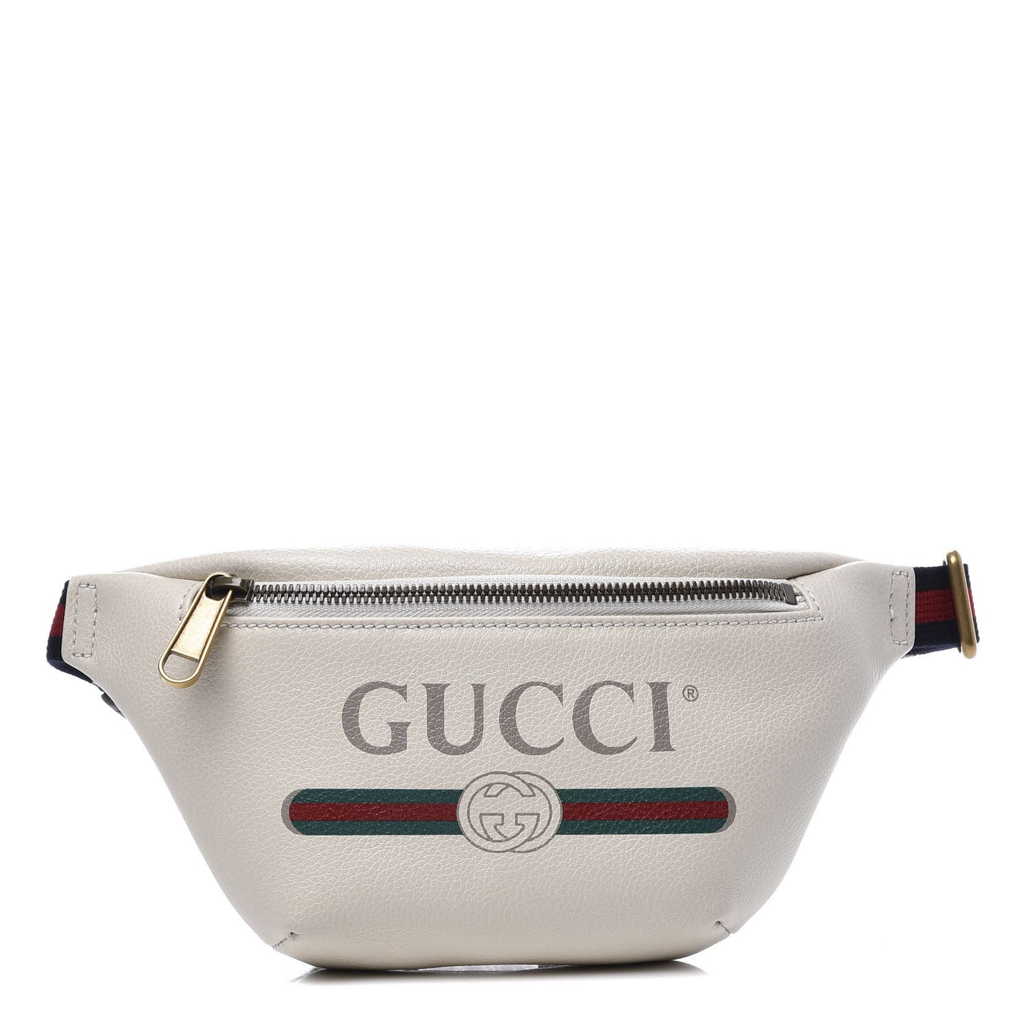 Grained Calfskin Small Logo Belt Bag White