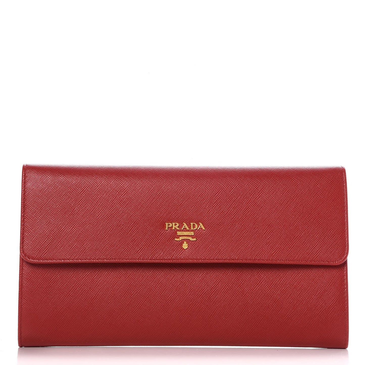 Saffiano Metal Continental Wallet Flap Fuoco