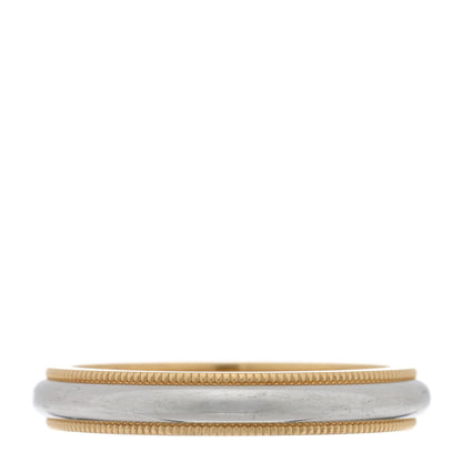 Tiffany Platinum 18K Yellow Gold 3.5mm Together Milgrain Wedding Band Ring 55 7.25 1 of 5