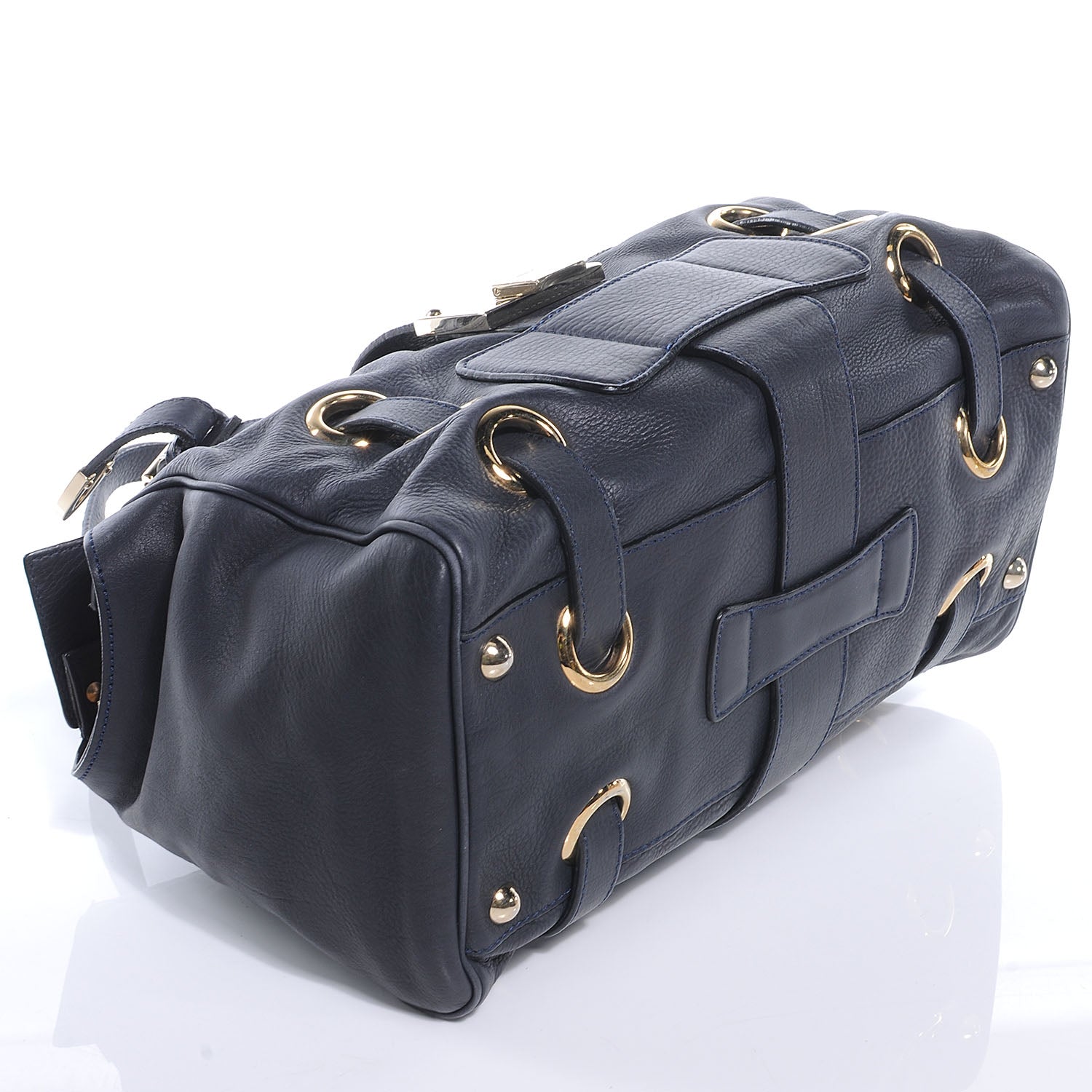 Jimmy Choo Leather Belted Shoulder Bag Navy 4 of 8