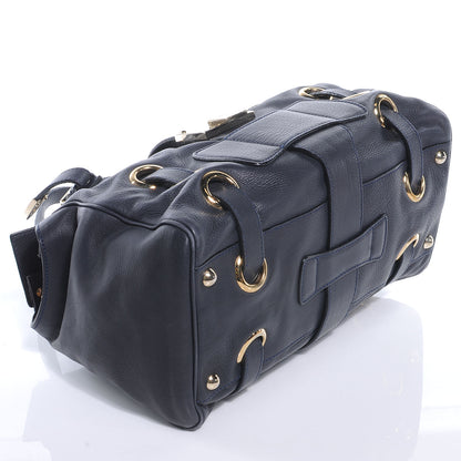 Jimmy Choo Leather Belted Shoulder Bag Navy 4 of 8
