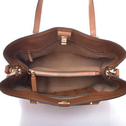 MCM Visetos Studded Medium Tote Cognac 6 of 13