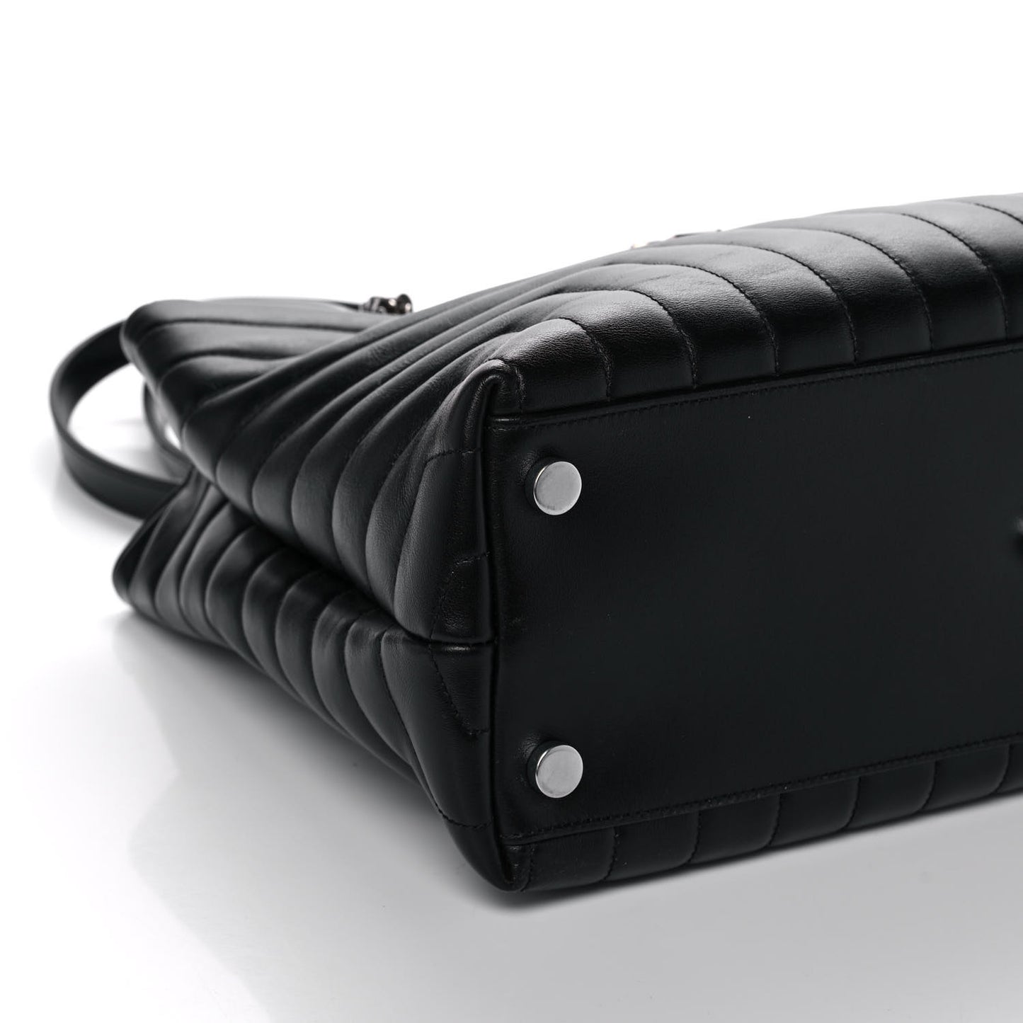 Calfskin Y Quilted Monogram Large Loulou Shopper Black