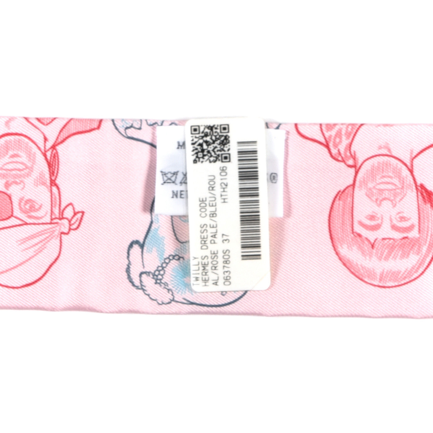Hermes Silk Dress Code Twilly Rose Pale Bleu Rouge 3 of 3