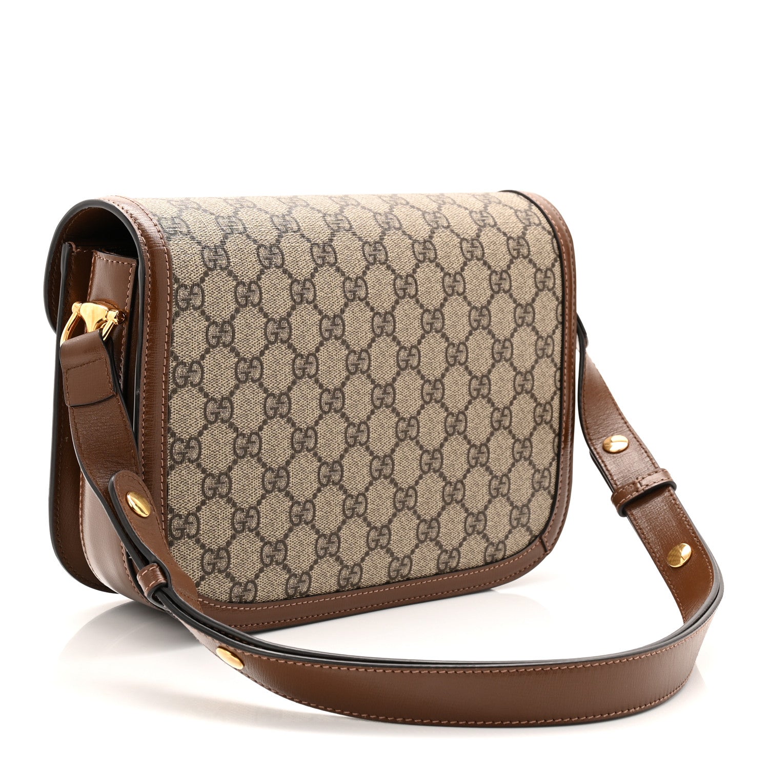 Gucci GG Supreme Monogram Horsebit 1955 Shoulder Bag Beige Brown Sugar 3 of 10