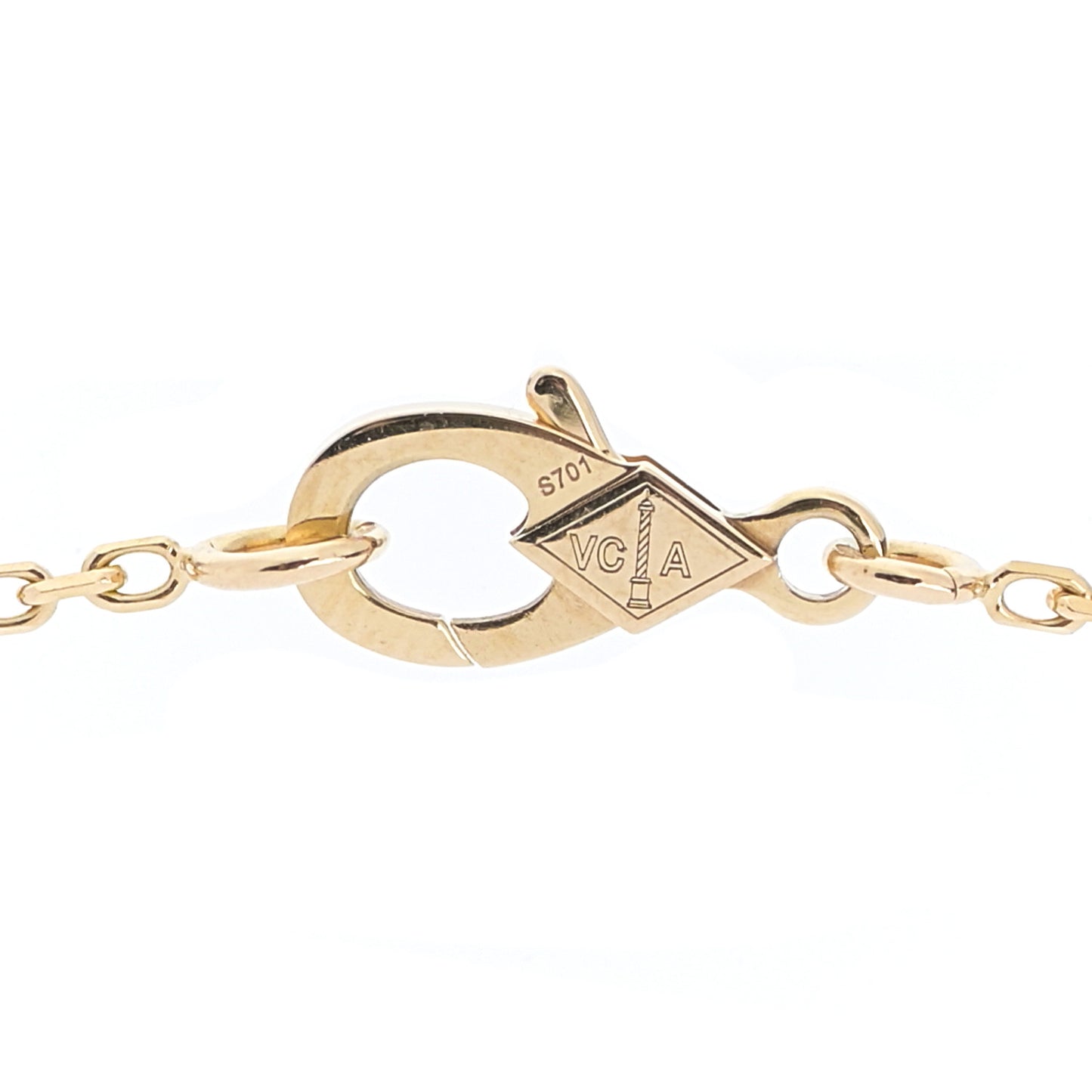 18K Yellow Gold Mother of Pearl Vintage Alhambra Pendant Necklace