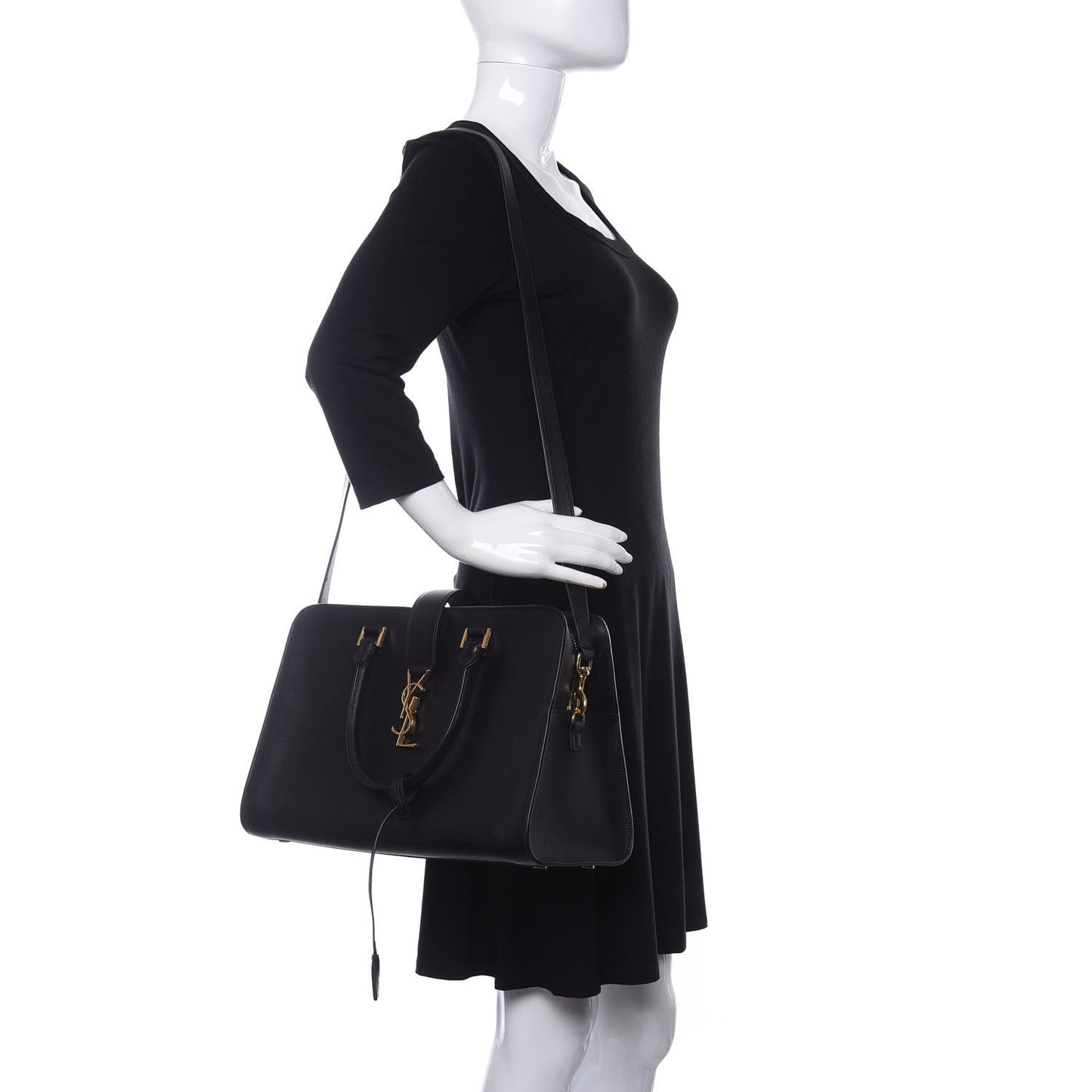 Smooth Calfskin Medium Monogram Cabas Black