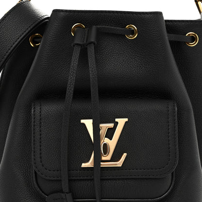 Louis Vuitton Calfskin Lockme Bucket MM Black 7 of 9