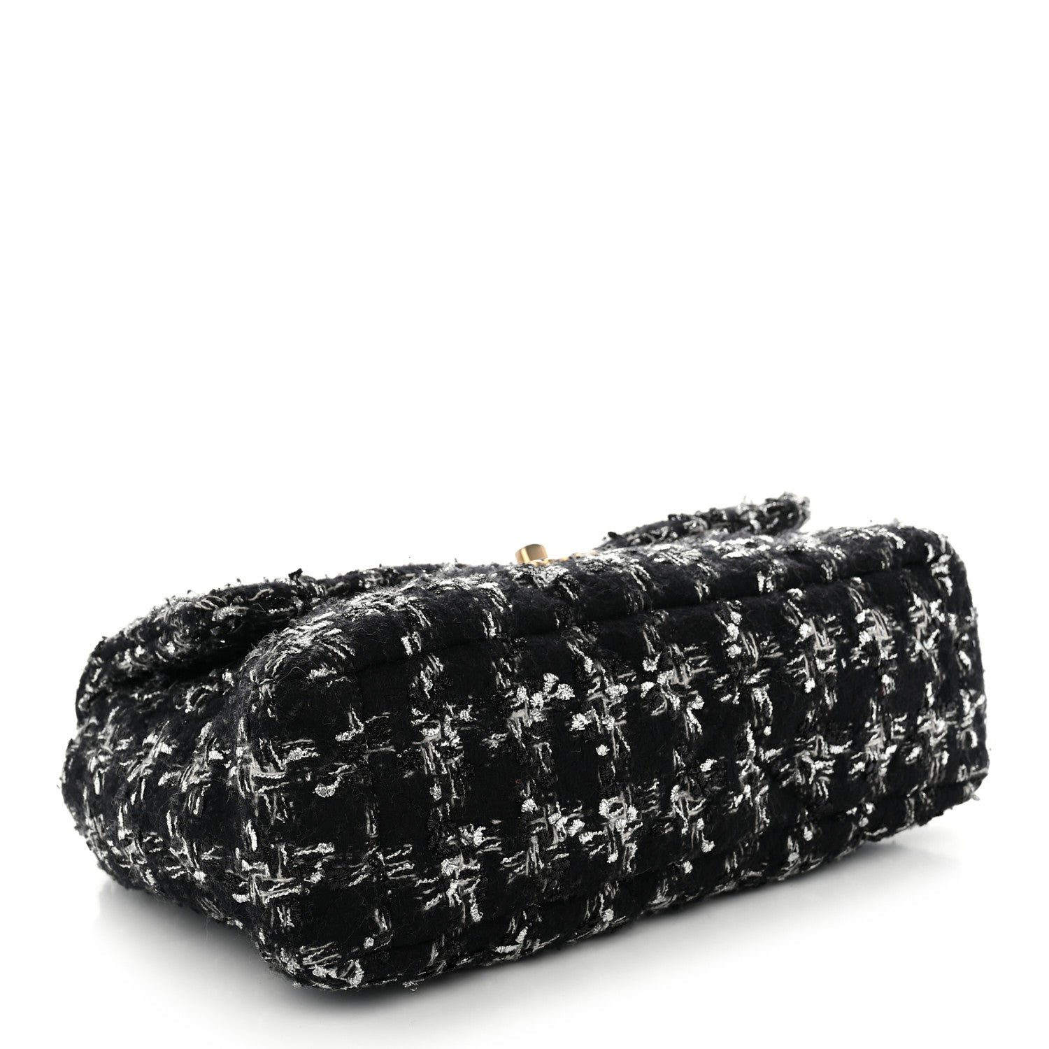Chanel Tweed Quilted Large Chanel 19 Flap Black Silver Ecru 4 of 11