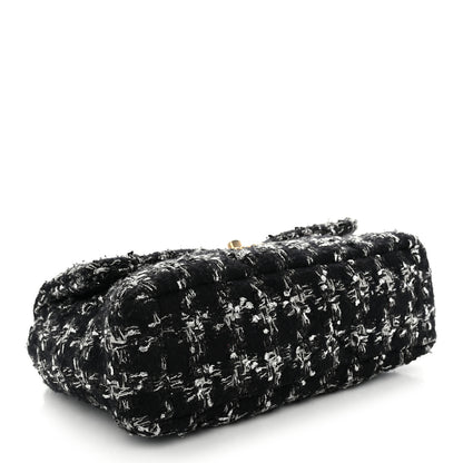 Chanel Tweed Quilted Large Chanel 19 Flap Black Silver Ecru 4 of 11
