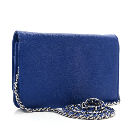 Chanel Caviar Wallet on Chain WOC Blue 3 of 13