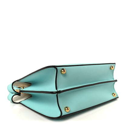 Fendi Vitello Seta Shiny Nappa Small Peekaboo I SEE U Satchel Spring Turquoise White 4 of 11
