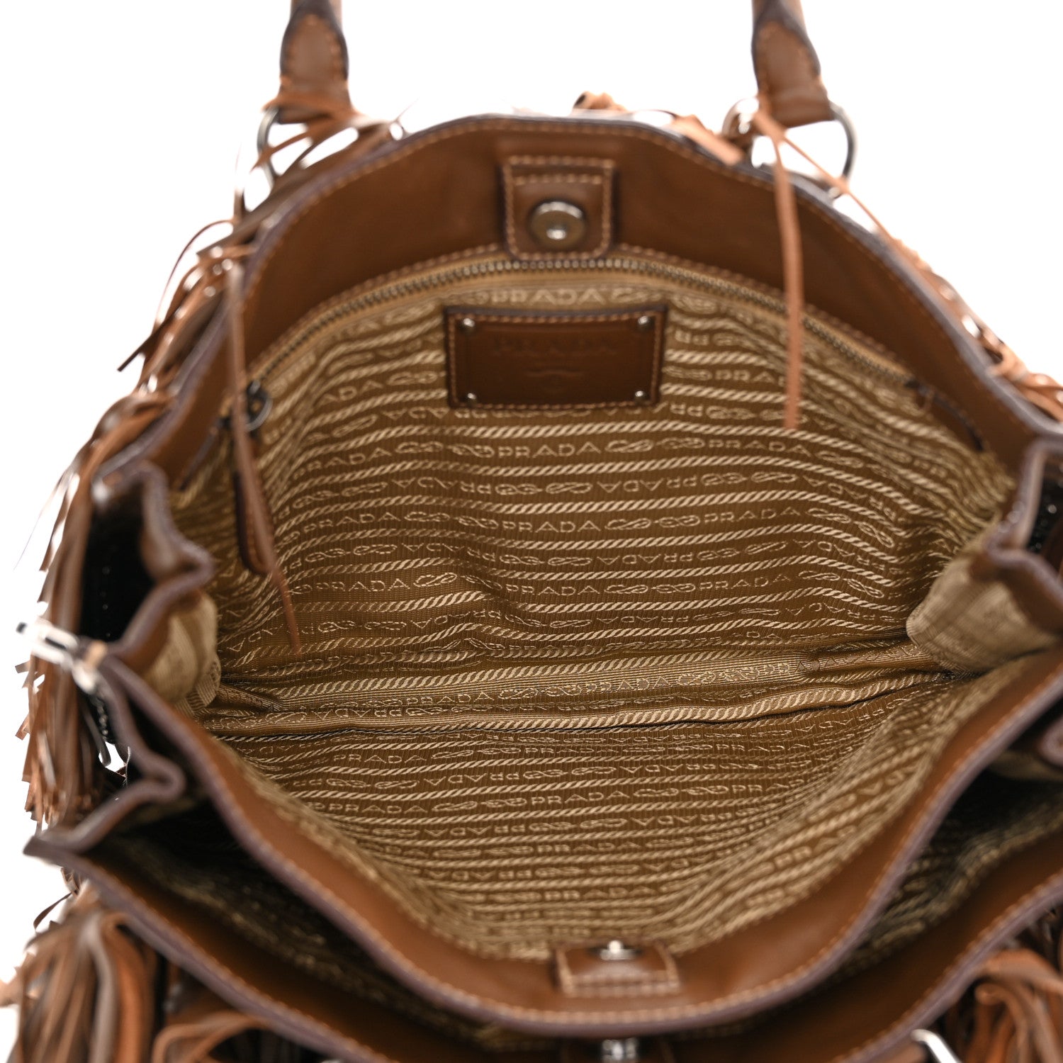 Prada Nappa Fringe Shopping Tote Noce 5 of 16