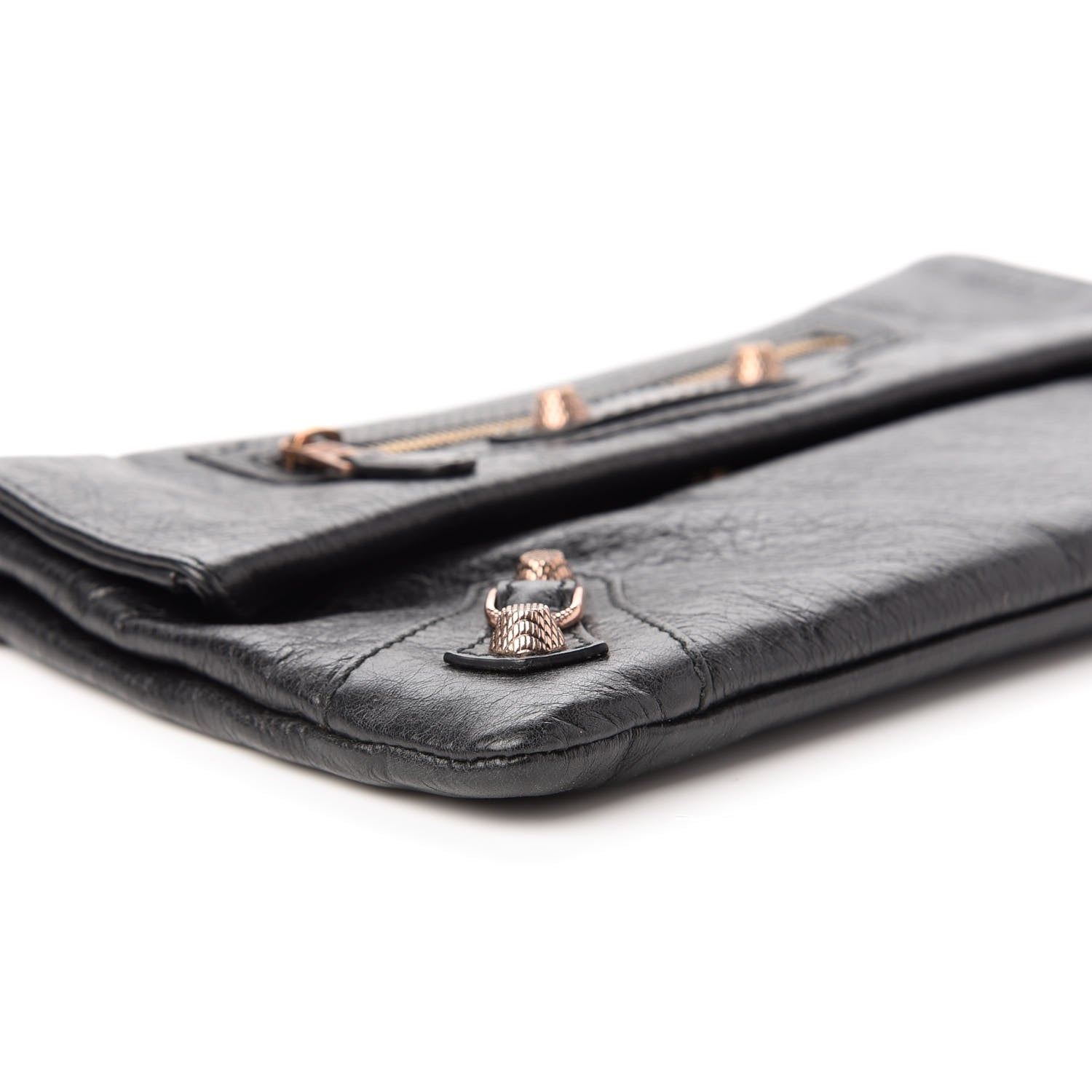 Balenciaga Agneau Giant 12 Rose Gold Hardware Envelope Clutch Black 6 of 10