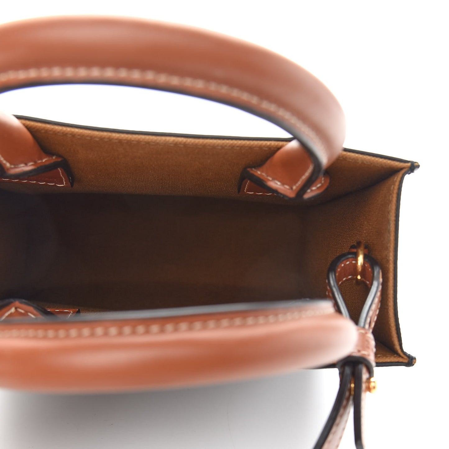 Triomphe Canvas Calfskin Mini Vertical Cabas Tan