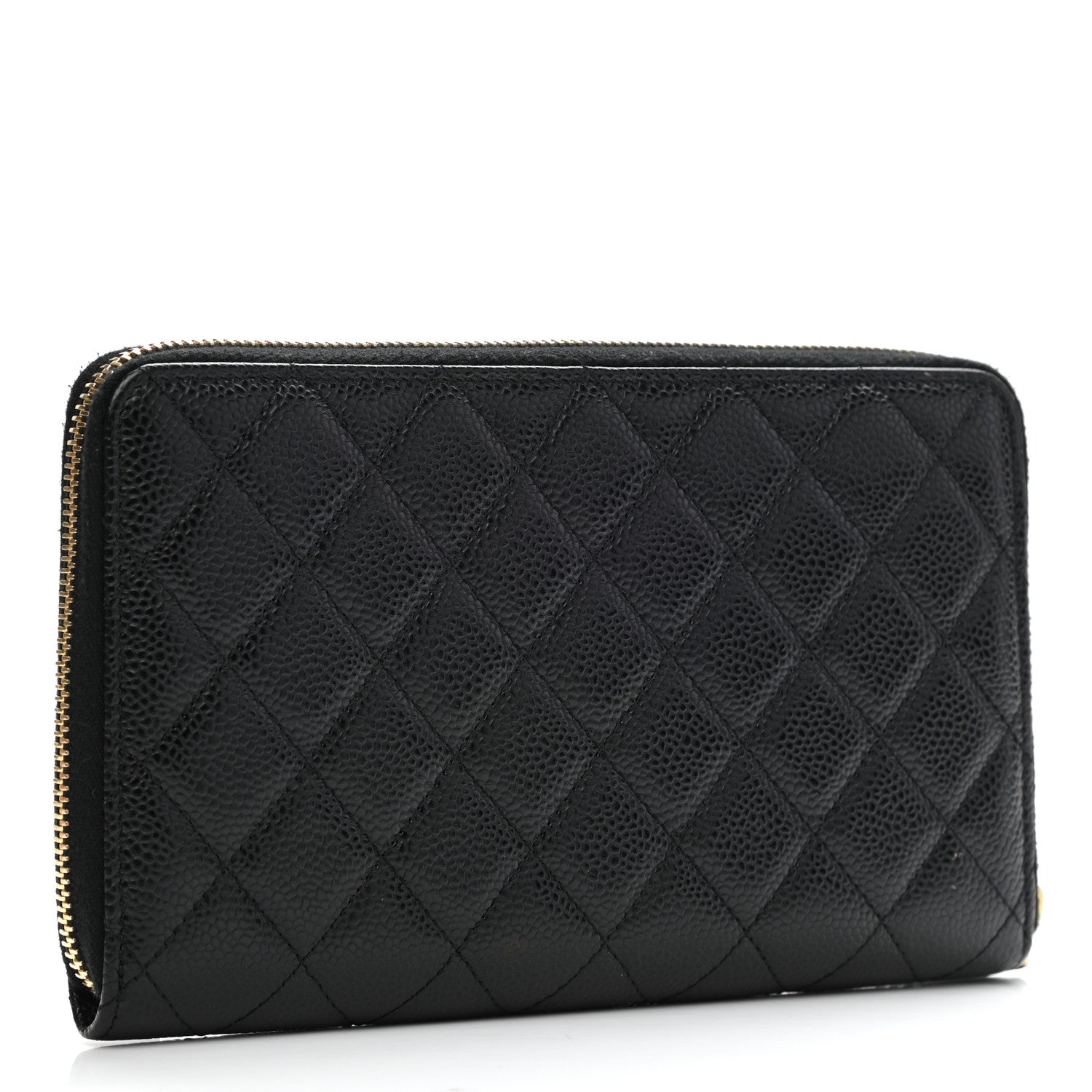 Chanel Caviar Quilted Large Zip Around Organizer Wallet Black 3 of 12
