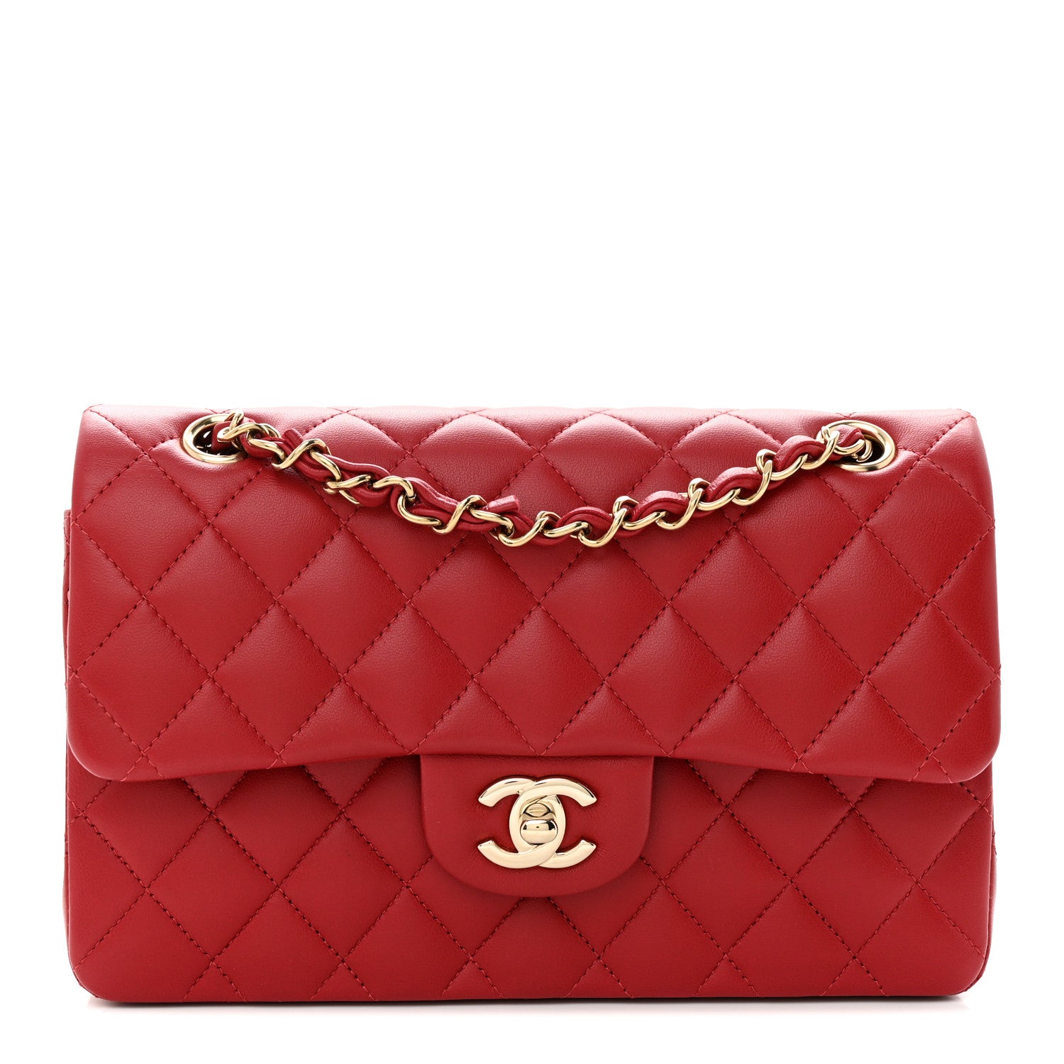 Chanel Lambskin Quilted Small Double Flap Red 1 of 14
