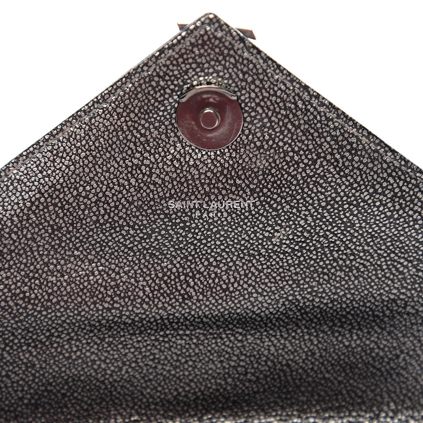 Metallic Grain De Poudre Matelasse Chevron Monogram Medium College Bag Gunmetal
