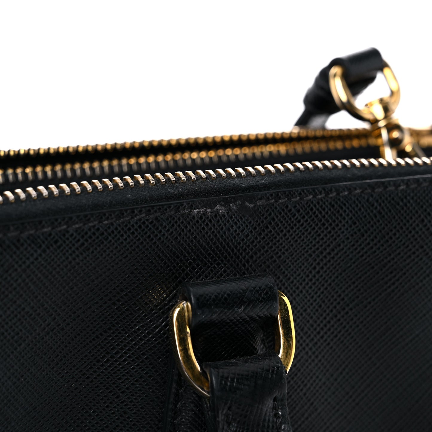 Saffiano Large Galleria Double Zip Tote Black