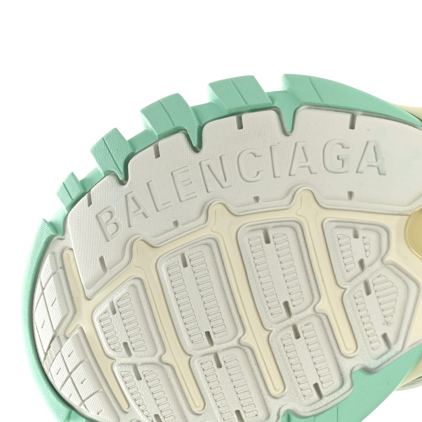 Rubber Mesh Tri-Color Womens Track.2 Open Sneakers 37 Mint Light Beige Grey