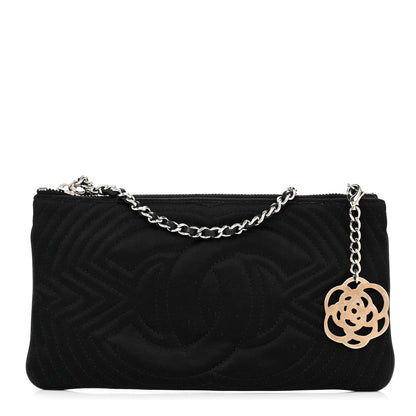 Chanel Satin Camellia Evening Bag Black 1 of 9