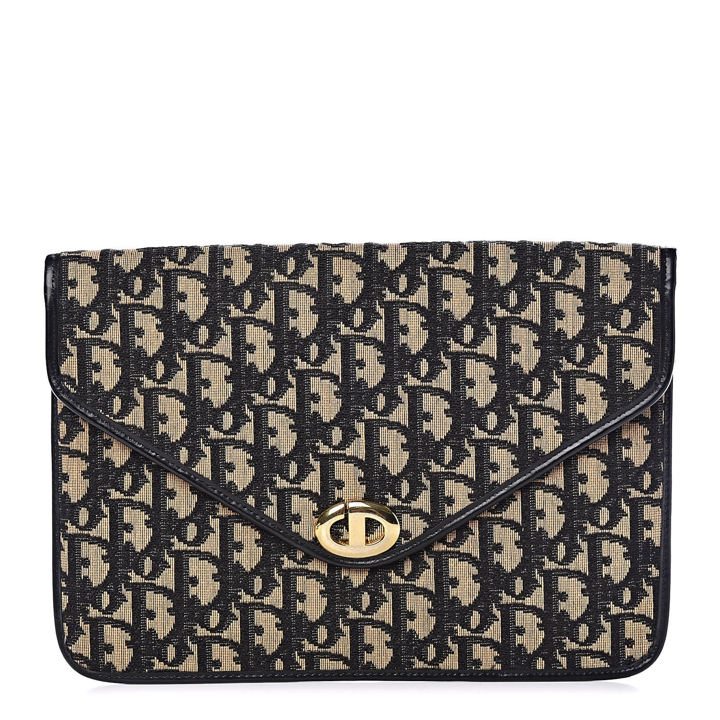 Monogram Envelope Flap Clutch Black