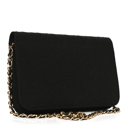 Chanel Jersey Quilted Wallet On Chain WOC Black 3 of 12
