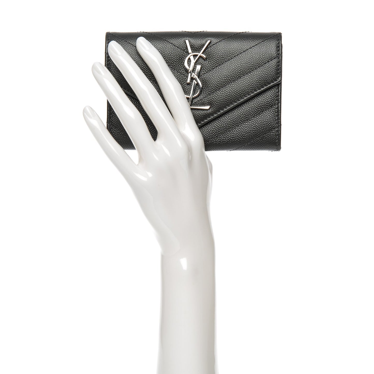 Grain De Poudre Matelasse Chevron Small Monogram Envelope Wallet Coal